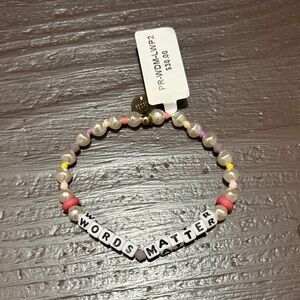 "Words Matter" Pink Pearl Beaded Bracelet